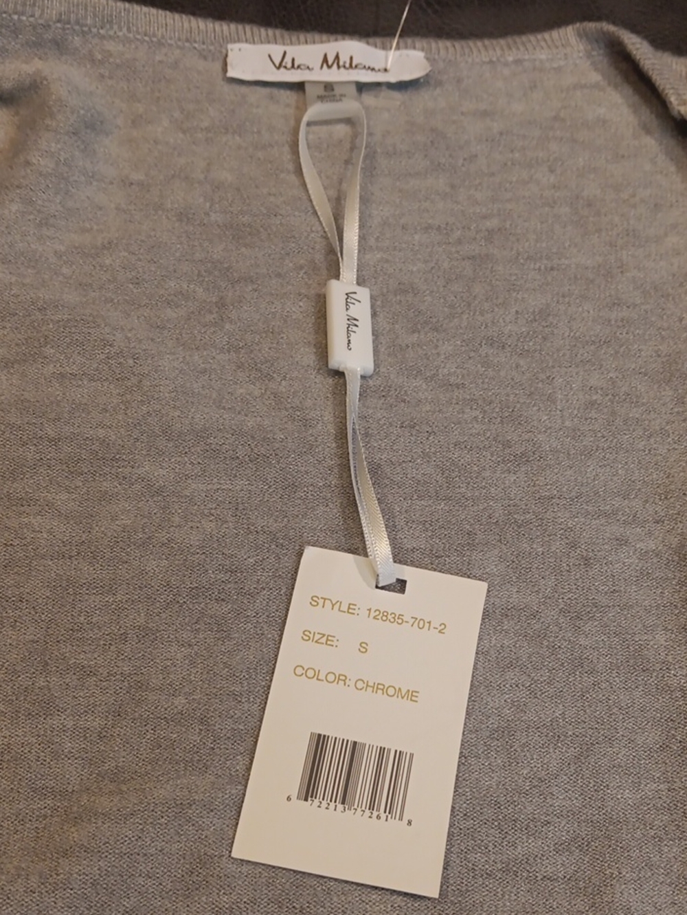 NWT Vila Milano Heather Grey Fringe Open Front Cardigan W/ Pockets - Size Small - Picture 7 of 11
